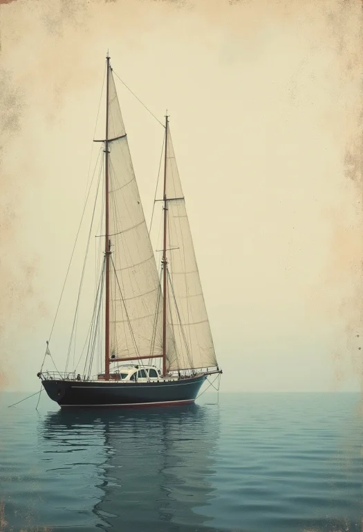 Craquelure In The Style Of Andre Con, Evening Yacht Shore, M...