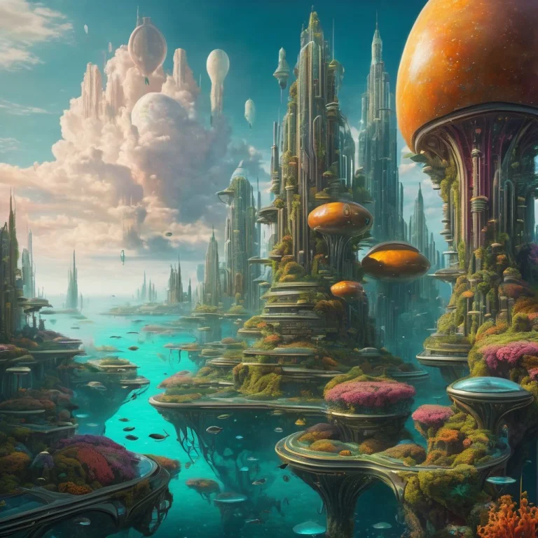 Underwater Futuristic City, Fantasy, Legendary, Otherworldly...