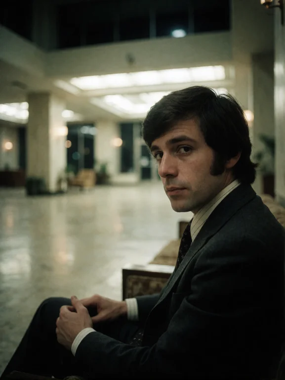 Portrait Of A Lonely Young Businessman, With Dark Hair And S...