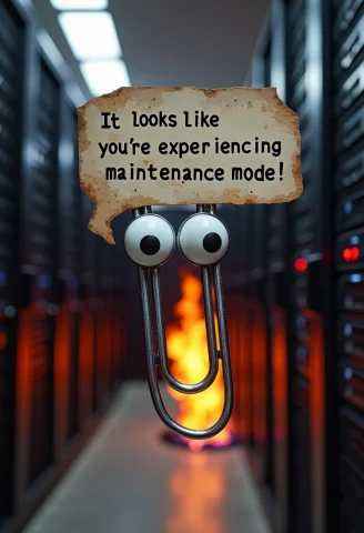 A Metal Paperclip With Googly Eyes, Speech Bubble It Looks L... — FLUX AI Prompt: A metal paperclip with googly eyes, speech bubble "It looks like you're experien...