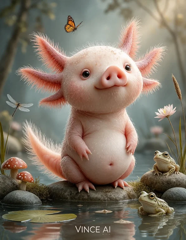 Pouic, A Soft Plump Hybrid Between An Axolotl And A Pig, Wit...