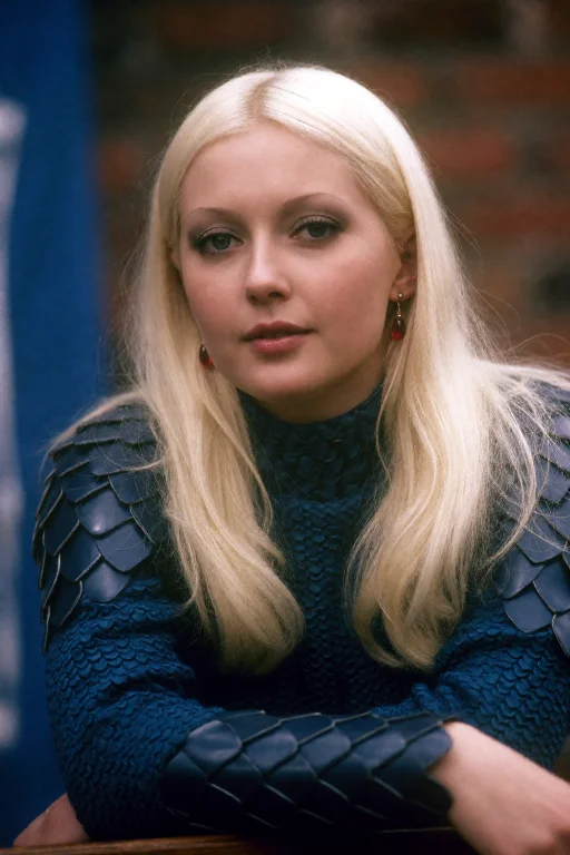 Privatemag A Young Woman With Long, Straight Platinum Blonde...
