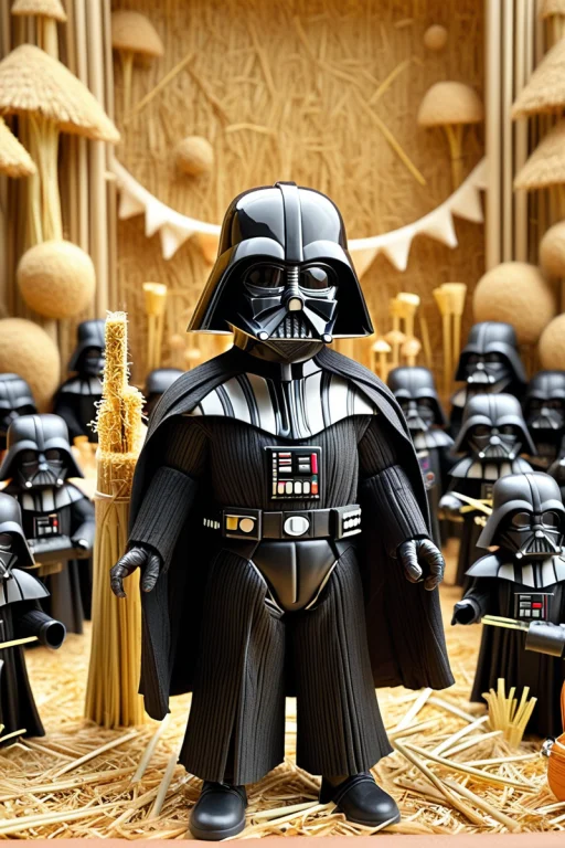 A Cute Darth Vader Wearing A Wide Suit. Center Position, Bus...
