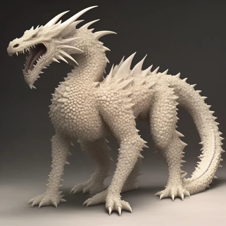 A Massive Gothic Dragon Creature, Its Entire Body Completely...