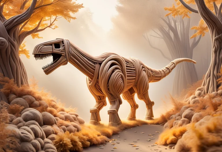 A Massive Tyrannosaurus Rex Dinosaur Crafted Entirely From G...