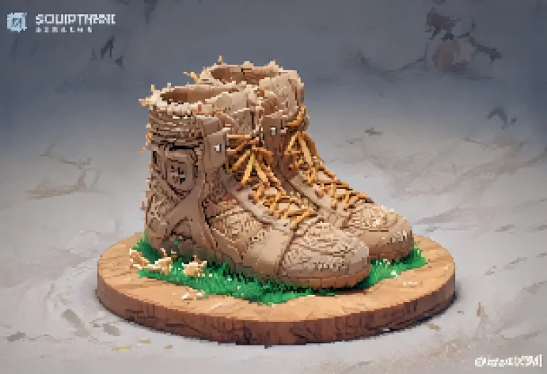 Isometric View Of A Single Sculpture Of A Modern High-top Sn...
