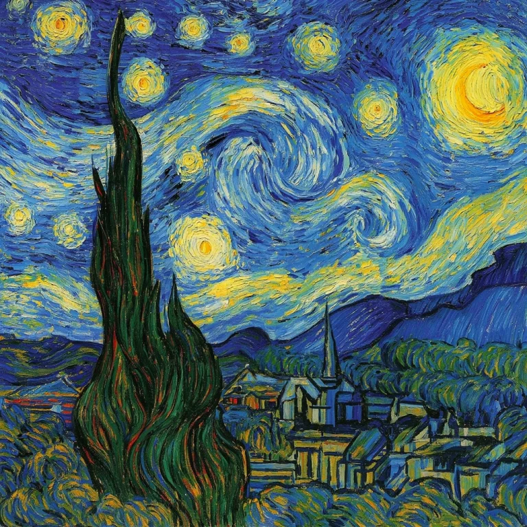 R2048f2dvangog The Composition Is A Post-impressionist Lands...