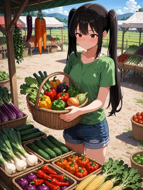Anime-style Illustration Of A Young Female Farmer With Long...