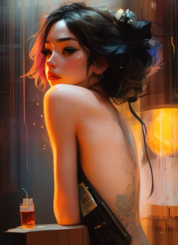 Samdoesarts Style Drunken Beautiful Woman As Delirium From S... — Stable Diffusion AI Prompt: samdoesarts style drunken beautiful woman as delirium from sandman, (hallucinati...