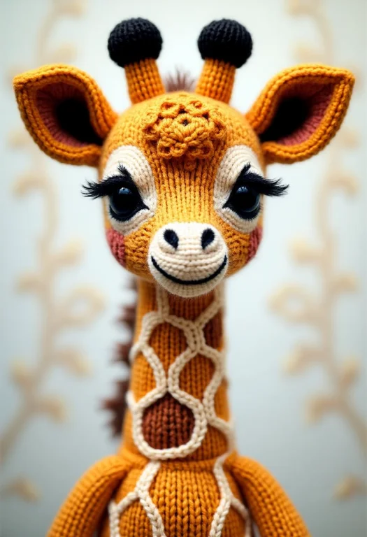 Baby Giraffe, Knitting Art Style, Fabric And Patterns, Intri...