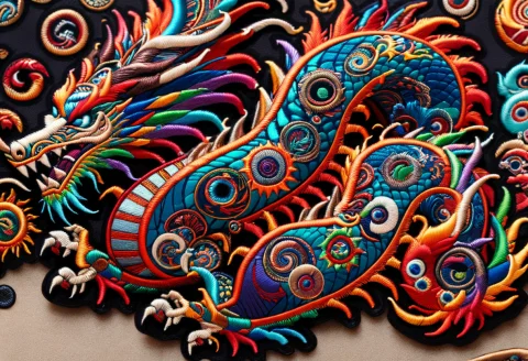 Ral-embroideredpatch, Magic Dragon Spit Tracer Bullets Expos... — SDXL AI Prompt: ral-embroideredpatch, Magic Dragon Spit tracer bullets expose our hiding place,...