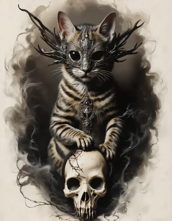 An Ultra-realistic Portrait Of A Tabby Cat Wearing An Intric...