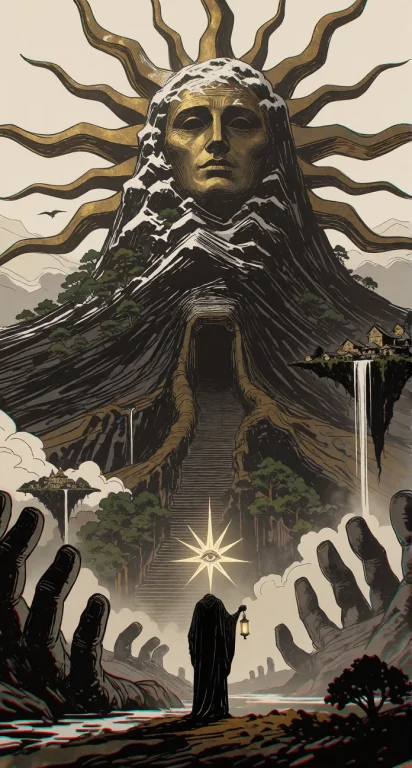 A Colossal Sun Man Has Become Part Of An Enormous Mountain R...