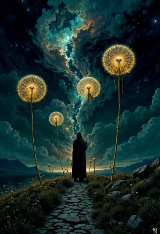 Highly Detailed And Dramatic Digital Artwork Featuring A Lon... — Stable Diffusion AI Prompt: Highly detailed and dramatic digital artwork featuring a lone figure standing on...