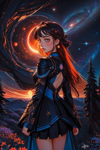 1girl, Lorasmr03style0.7 Angular Drawing, Smr03, Behance, Co... — Stable Diffusion AI Prompt: 1girl, angular drawing, smr03, behance, Complementary ([Supermassive black hole...