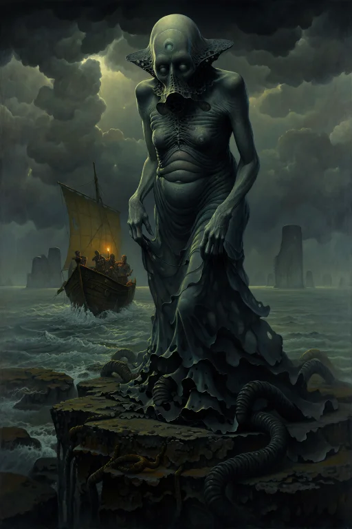 A Dark Surrealist Oil Painting On Board, In The Style Of A D...