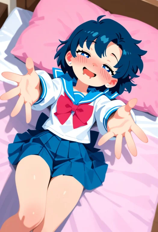 No Lineart, Serafuku, Long Sleeves, White Shirt, Blue Sailor...