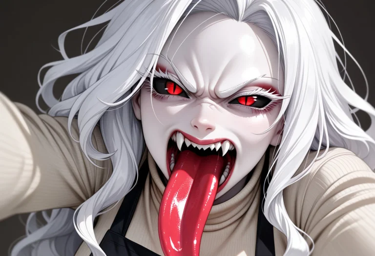 Both Eyes, Thick Black Slit Pupils, Red Irises, Black Sclera...