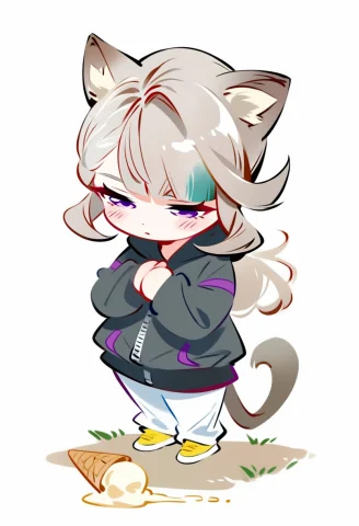 Skyy Thick Paint Style, 1girl, Animal Ears, Tail, Cat Ears,... — Stable Diffusion AI Prompt: skyy thick paint style, 1girl, animal ears, tail, cat ears, lynette \(genshin im...