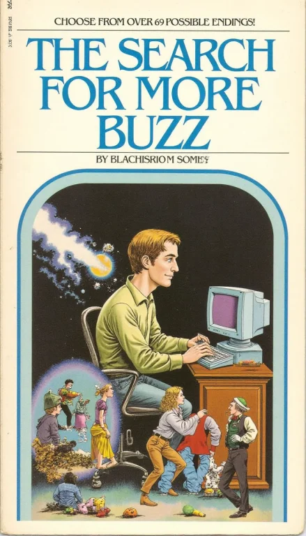 Cy04, A Book Titled The Search For More Buzz, An Illustratio...