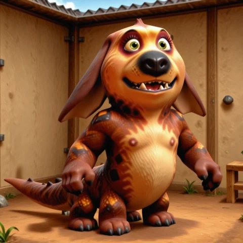 Ting Tang, Canid, Brown Fur, Taur, Quadrupedal, Full-length... — Stable Diffusion AI Prompt: ting tang, canid, brown fur, taur, quadrupedal, full-length portrait, tundra bac...