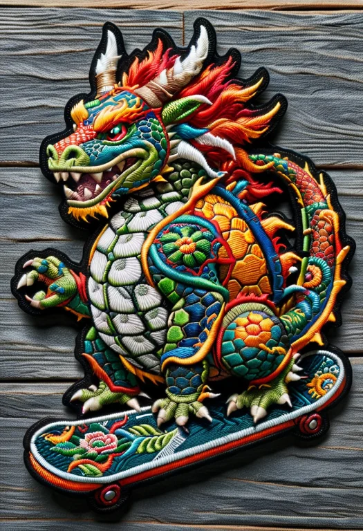 Ral-embroideredpatch, Embroidered Patch, Bowser Dragon Turtl...
