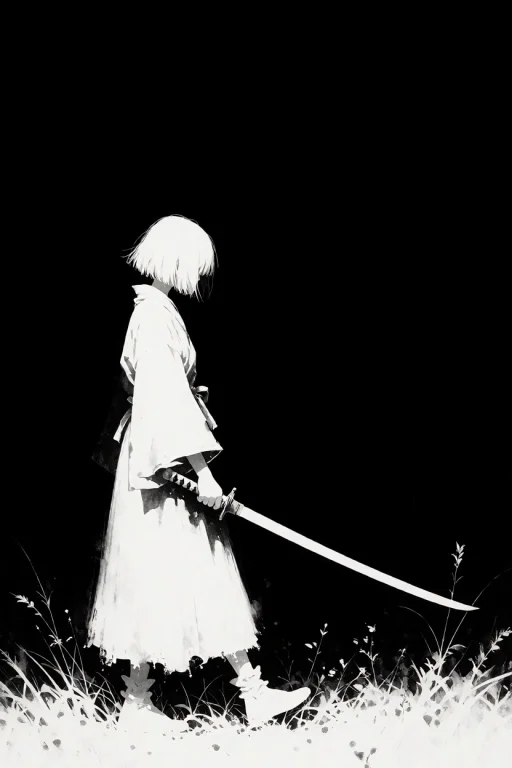 This Digital Drawing Features A Minimalist, High-contrast St...