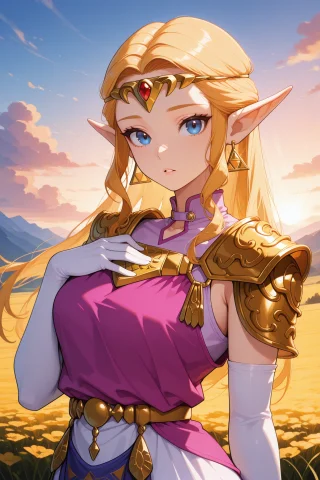 Masterpiece, Best Quality, 1girl, Solo Loraootzelda-illu-nvw... — Stable Diffusion AI Prompt: masterpiece, best quality, 1girl, solo ocarzld, blonde hair, long hair, sideloc...