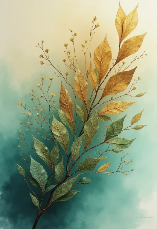 Luxury Minimalism, Nature, Gold, Green, Black, Beige, Milky,...