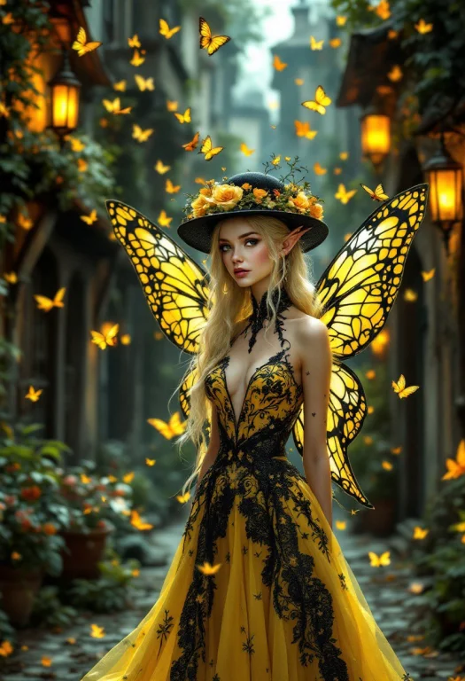 A Captivating Digital Fantasy Illustration Featuring A Grace...