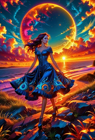Art By Phil Koch, Meghan Howland Bluemoon Digital Illustrati... — SDXL AI Prompt: art by Phil Koch, Meghan Howland bluemoon Digital Illustration of a summerscape...