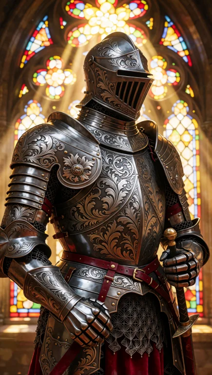 33. Warforged Knight, Victorian Floral Engraving On Steel, S...