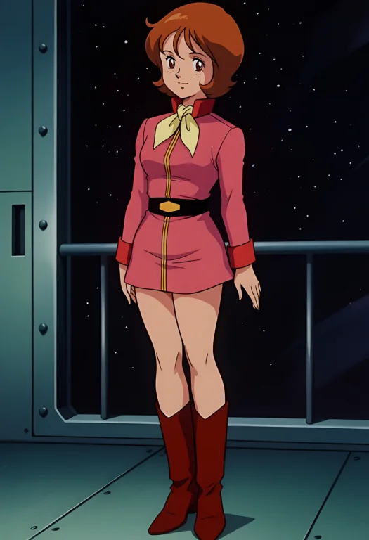 1girl, Space, Uniform, Brown Hair, Solo, Military Uniform, B...