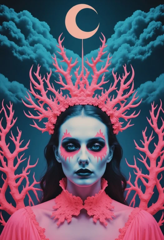 Generate A Surreal, Psychedelic Portrait Featuring A Woman W...