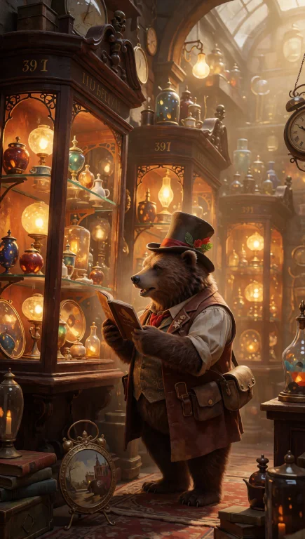 39. Anthropomorphic Bear Merchant, Victorian Curiosity Shop,...