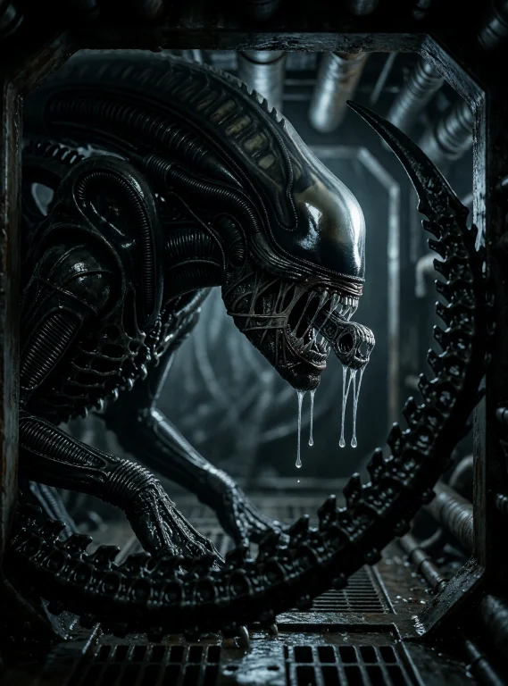 Catusmorph, Xenomorph, Alien, A Cinematic Close View Of A Xe...