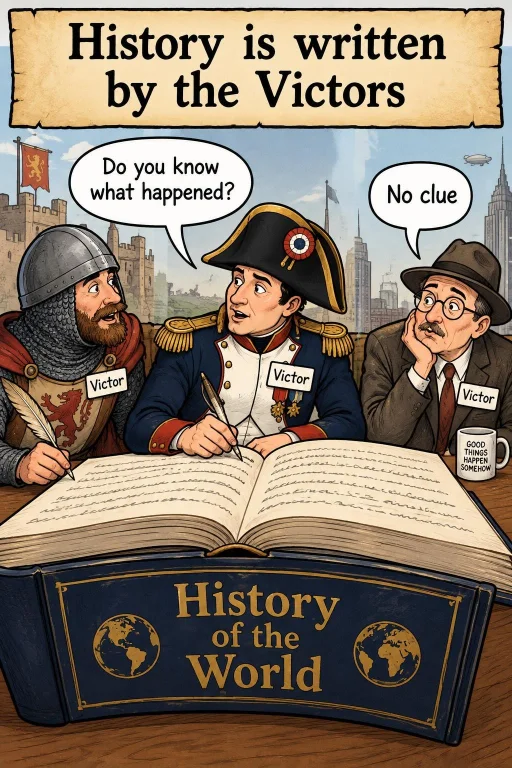 Draw Me A Humorous Comic Image Of 3 Men Around A Table With...