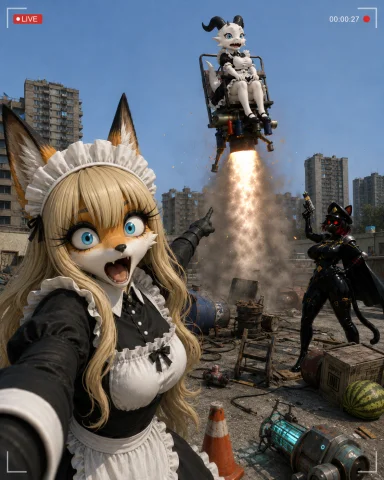 Improve The Image Into A Chaotic Garrys Mod-style Multiplaye... — Stable Diffusion AI Prompt: Improve the image into a chaotic Garry’s Mod-style multiplayer screenshot. Keep...