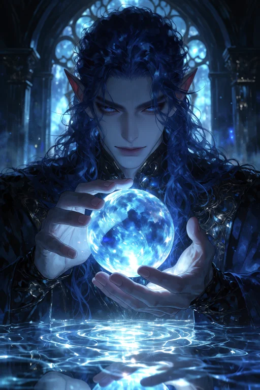 Highres, Absurdres, P41m0nk1 A Male Elf With Long, Flowing D...