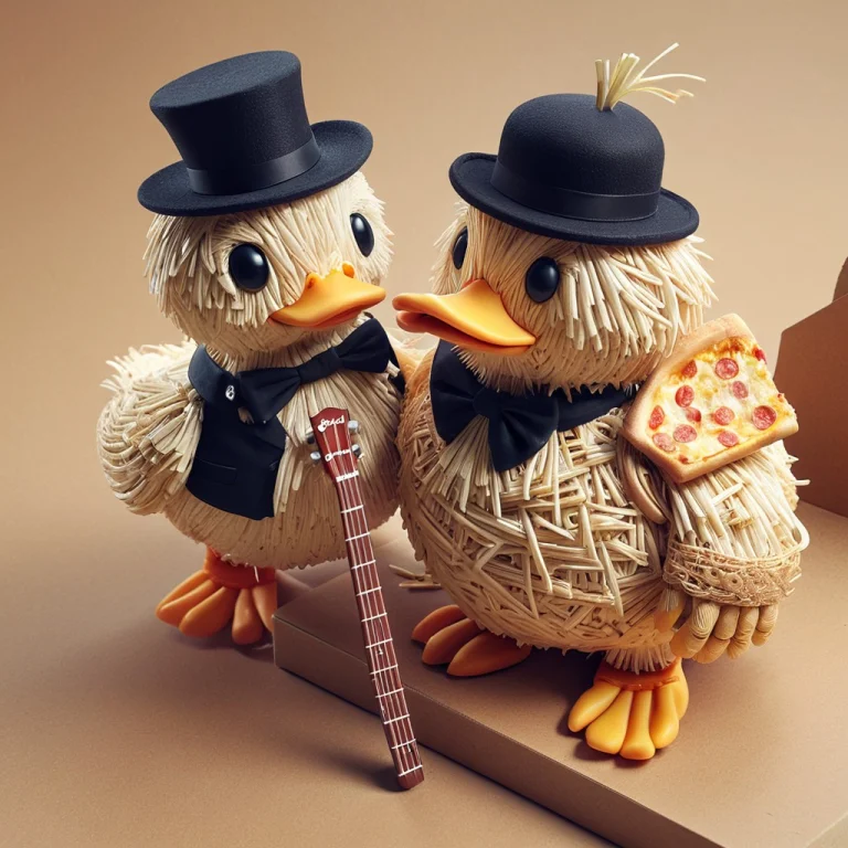 Straw World Morph A Dapper Duck Wearing A Top Hat, Playing A...