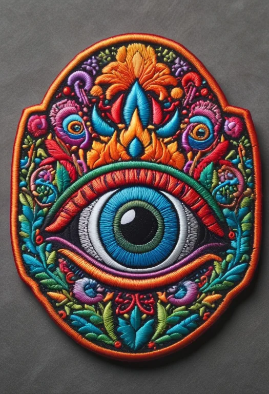 Ral-embroideredpatchc ,.embroidered Patch Of, Vibrant Psiloc...