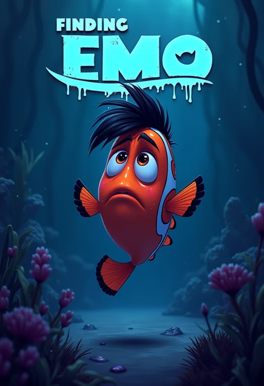 A Digital Illustration Of A Movie Poster Titled Finding Emo,...