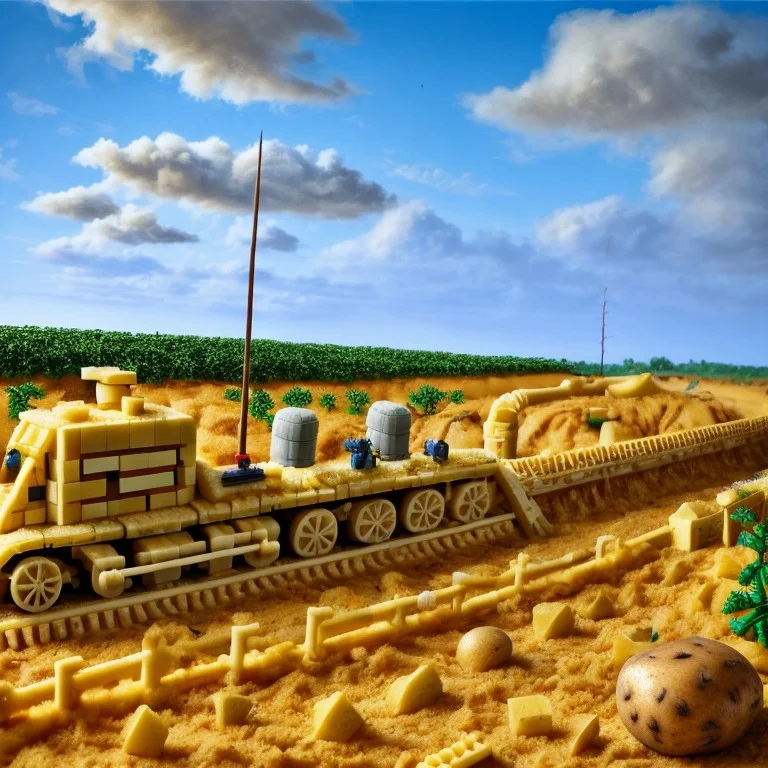 Lego Trench Filled With Mashed Potatoes, Battlefield Of Food...