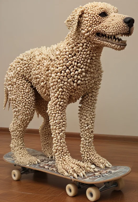 A Robot Made Entirely Of Canine Incisors, Riding A Skateboar...