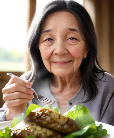 Loraanniversarysaladstoryanv30.7, 1woman, Solo, Elderly Woma... — Stable Diffusion AI Prompt: , 1woman, solo, elderly woman, realistic old woman, senior woman, long black hai...