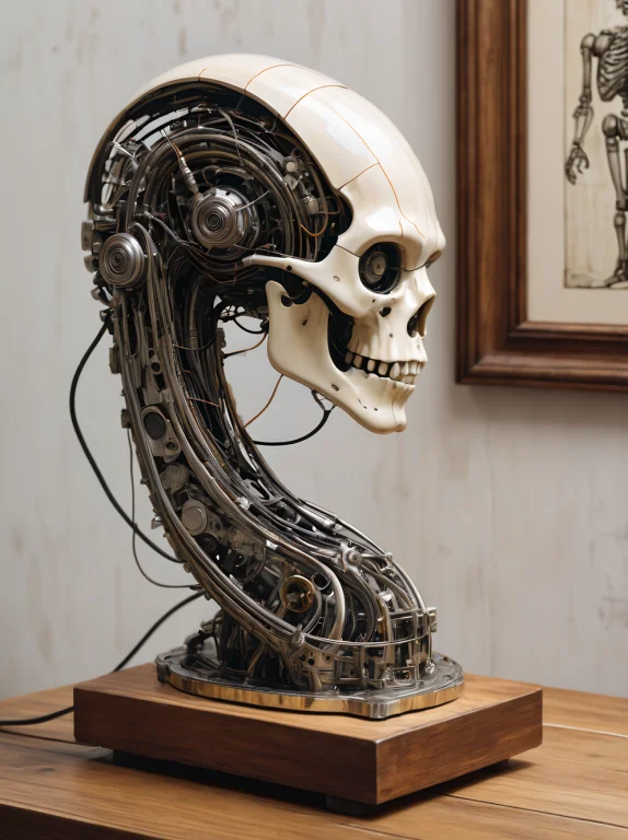 A Fine Art Sculpture Photo Of A Distorted Malfunction Silver...