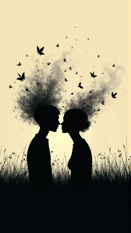 In The Style Of Silhouette Art, Strong, Dark Shapes Are Cont...