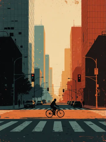 Flat Narrative Screen-print Illustration, Mural-like Urban C... — Stable Diffusion AI Prompt: flat narrative screen-print illustration, mural-like urban composition, simplifi...