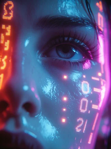 This Digital Artwork Features A Close-up, Hyper-realistic Po... — Stable Diffusion AI Prompt: This digital artwork features a close-up, hyper-realistic portrait of a woman's...