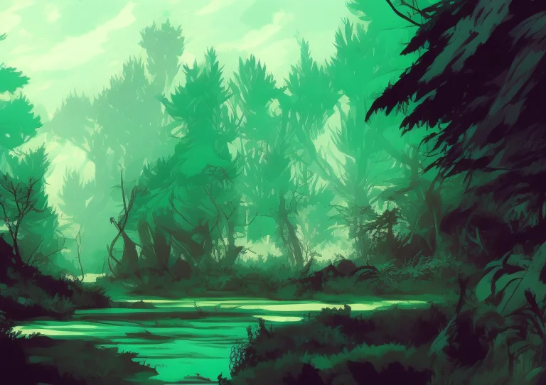 Green Dense Magical Jungle, Inkpunklandscapes7682